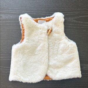 Tahari Cream Faux Fur Toddler Vest 2T